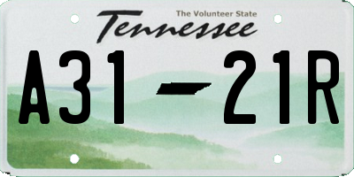 TN license plate A3121R