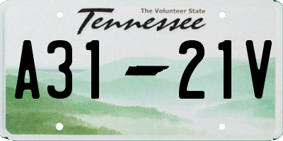 TN license plate A3121V
