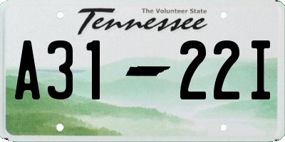 TN license plate A3122I