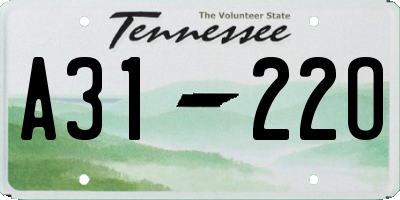 TN license plate A3122O