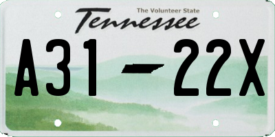 TN license plate A3122X