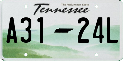 TN license plate A3124L
