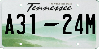 TN license plate A3124M