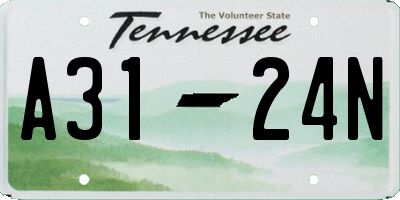 TN license plate A3124N