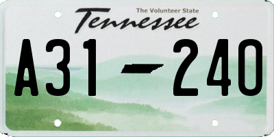 TN license plate A3124O