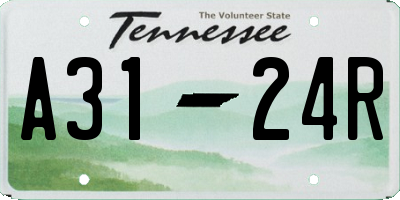 TN license plate A3124R