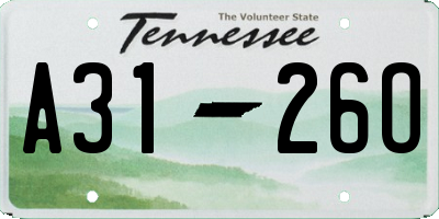 TN license plate A3126O