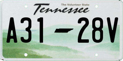TN license plate A3128V