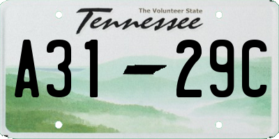 TN license plate A3129C