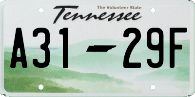 TN license plate A3129F