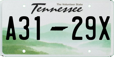 TN license plate A3129X