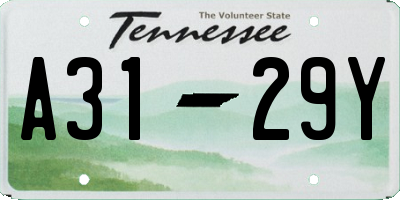 TN license plate A3129Y