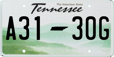 TN license plate A3130G