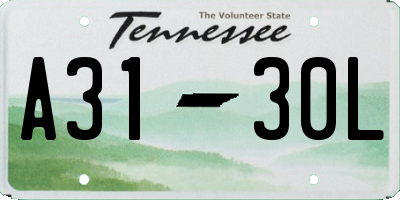 TN license plate A3130L