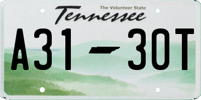 TN license plate A3130T