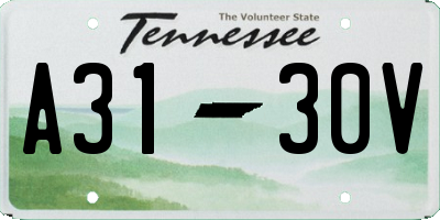 TN license plate A3130V