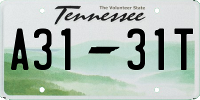 TN license plate A3131T