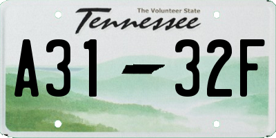 TN license plate A3132F