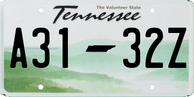 TN license plate A3132Z