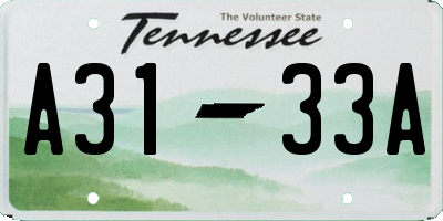TN license plate A3133A