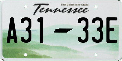 TN license plate A3133E