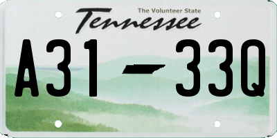 TN license plate A3133Q