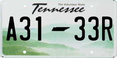 TN license plate A3133R