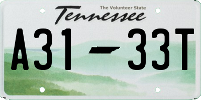 TN license plate A3133T
