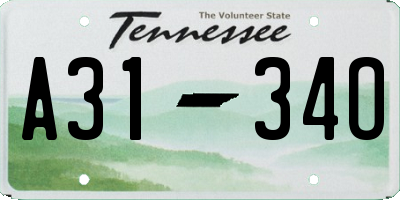TN license plate A3134O