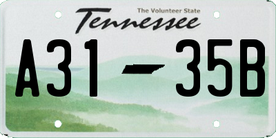 TN license plate A3135B