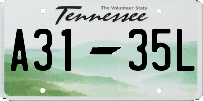 TN license plate A3135L