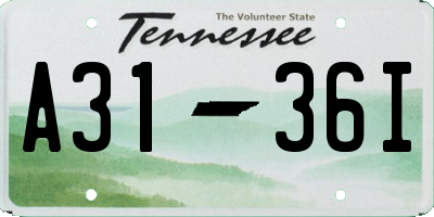 TN license plate A3136I