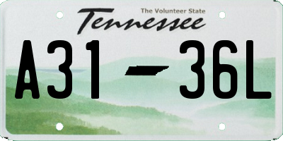 TN license plate A3136L