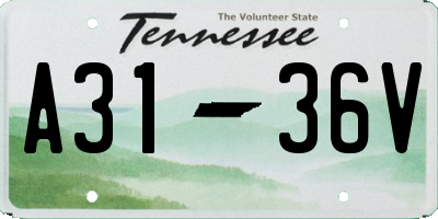 TN license plate A3136V