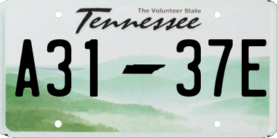 TN license plate A3137E