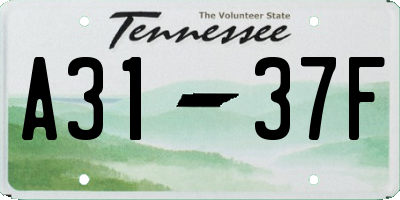 TN license plate A3137F