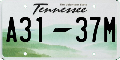 TN license plate A3137M