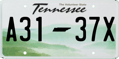 TN license plate A3137X