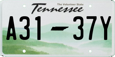 TN license plate A3137Y