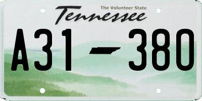 TN license plate A3138O