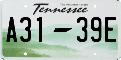 TN license plate A3139E