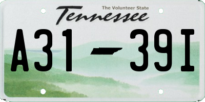 TN license plate A3139I
