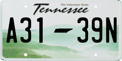 TN license plate A3139N