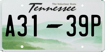 TN license plate A3139P