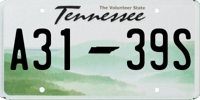TN license plate A3139S