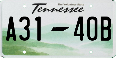 TN license plate A3140B