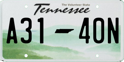 TN license plate A3140N