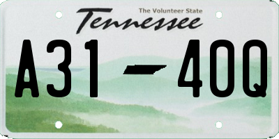 TN license plate A3140Q