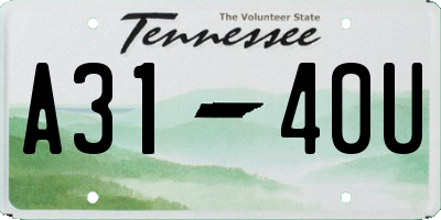 TN license plate A3140U