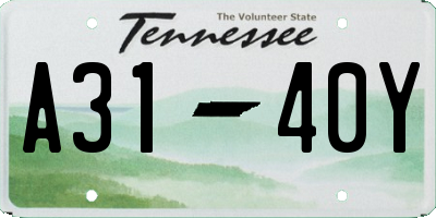 TN license plate A3140Y
